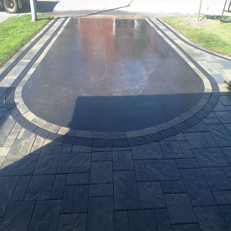 Curved driveway Ottawa Interlock, Deck, Fence and Sod Landscaper